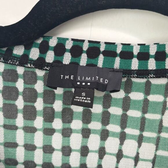 The Limited Green Retro sheer Henley Top Small - Picture 2 of 4